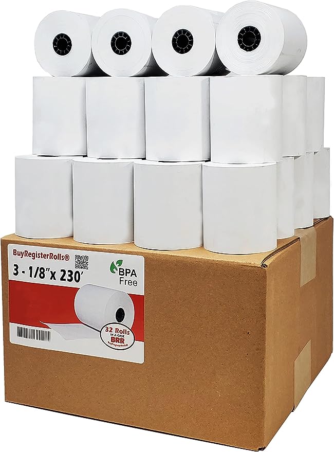3 1/8" x 230' Thermal Receipt POS Cash Register Paper ( 32 Rolls ) ( 318230-32 )