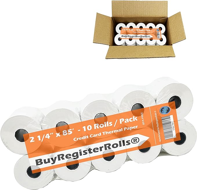 2 1/4" x 85' Thermal Receipt Paper ( 10 Rolls ) (21485-10)