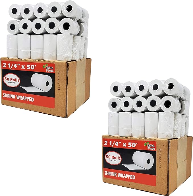 2 1/4" x 50' Thermal Receipt Paper ( 100 Rolls ) (21450-100)