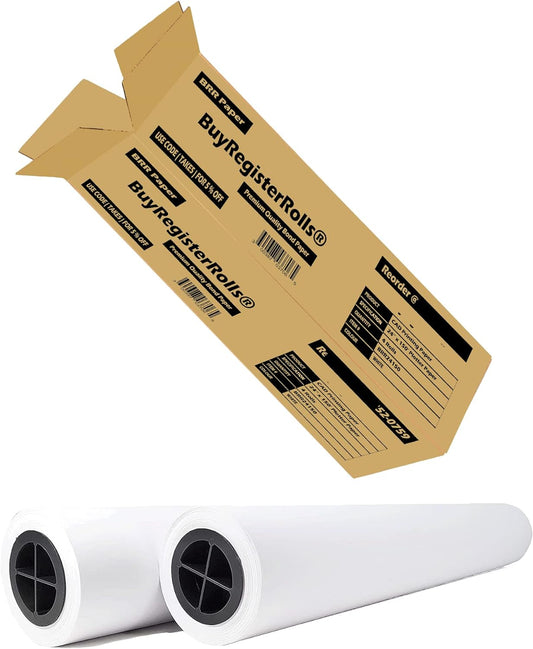 24" x 150' Plotter Paper, White CAD Paper Rolls ( 2 Rolls ) ( 24150-2 )
