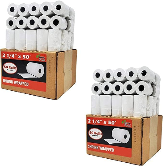 2 1/4" x 50' Thermal Receipt Paper ( 100 Rolls ) ( 21450-100 )