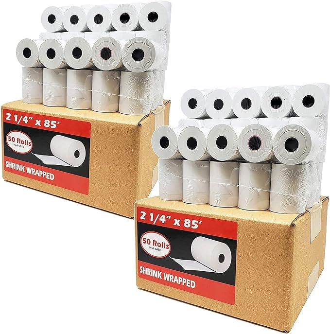 2 1/4" x 85' 48 GSM Thermal Receipt Printer Paper ( 100 Rolls ) (21485-100)